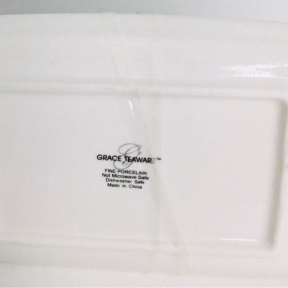 Butter Dish Grace's Teaware Covered Vintage Style Small Gold White New - Picture 2 of 4